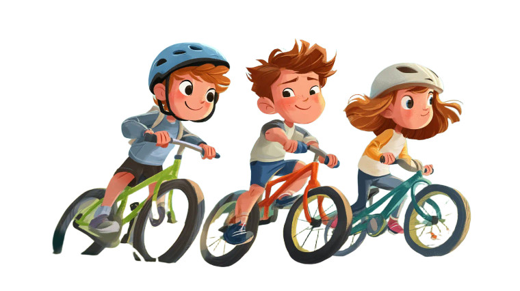 Joyful Cycling Kids Vinyl Car Decal Sticker – Waterproof & UV-Resistant 