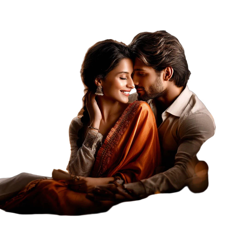 Romantic Indian Couple Vinyl Car Decal Sticker – Waterproof & UV-Resistant 