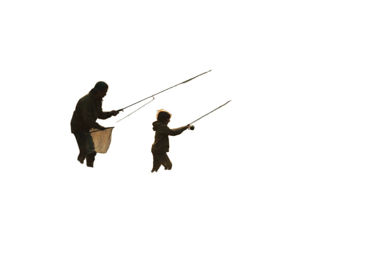 Boy Fishing Sunrise Vinyl Car Decal Sticker – Waterproof & UV-Resistant 