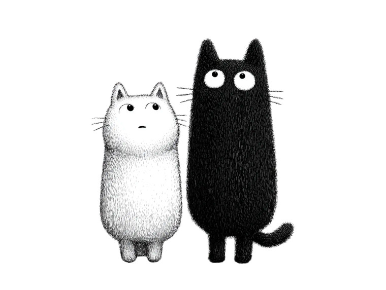 Cute Cats Duo V2 Vinyl Car Decal Sticker – Waterproof & UV-Resistant 