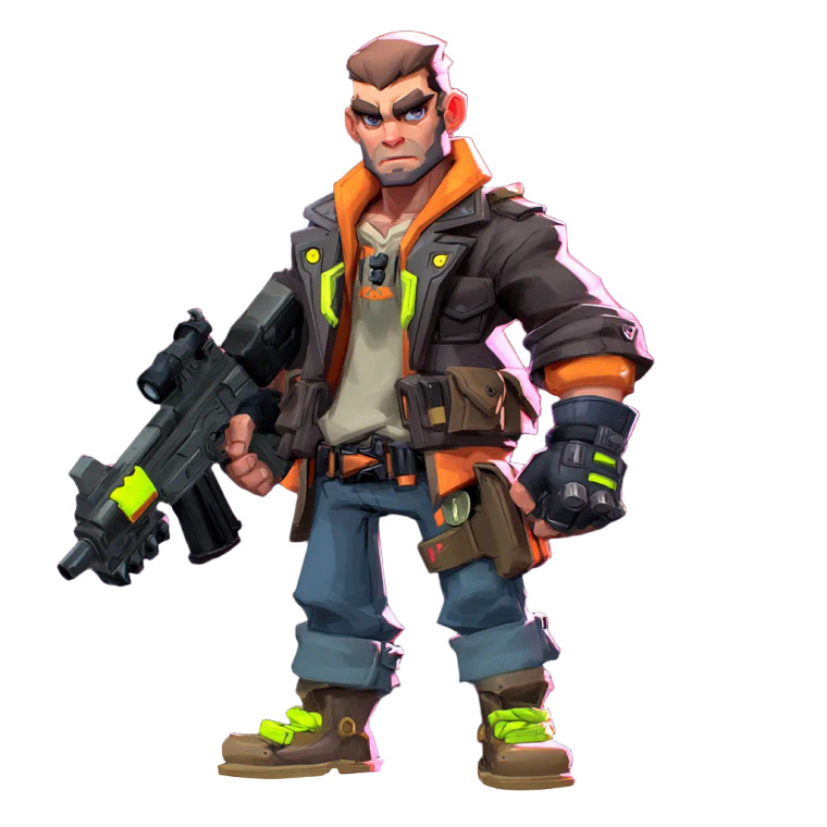 Cartoon Gunman Vinyl Car Decal Sticker – Waterproof & UV-Resistant 