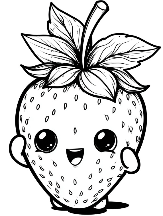 Happy Kawaii Strawberry Vinyl Car Decal Sticker – Waterproof & UV-Resistant 