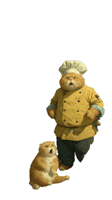 Cat Chef Surprise Vinyl Car Decal Sticker – Waterproof & UV-Resistant 