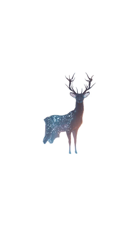 Ethereal Silver Stag Vinyl Car Decal Sticker – Waterproof & UV-Resistant 