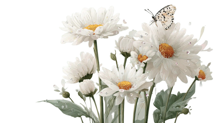 Delicate Daisies Butterfly Vinyl Car Decal Sticker – Waterproof & UV-Resistant 