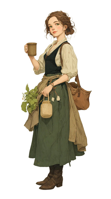 Herbalist With Tea Vinyl Car Decal Sticker – Waterproof & UV-Resistant 