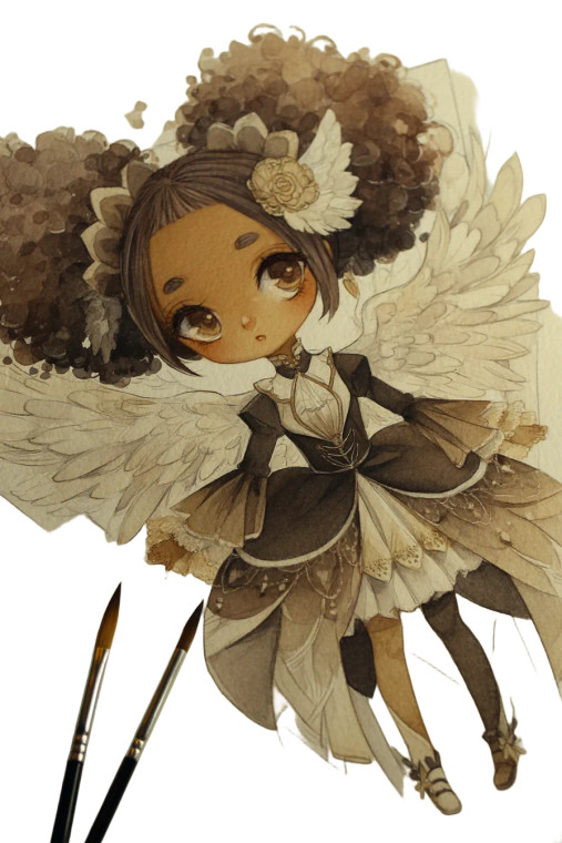 Gothic Chibi Angel Vinyl Car Decal Sticker – Waterproof & UV-Resistant 