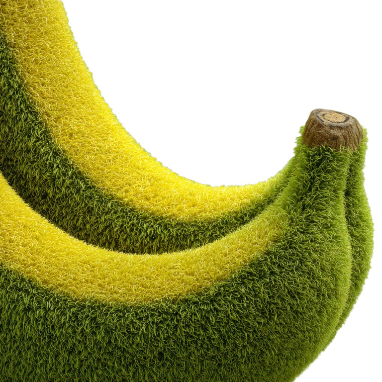 Green Fur Banana Vinyl Car Decal Sticker – Waterproof & UV-Resistant 