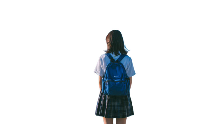 School Girl On Roof Vinyl Car Decal Sticker – Waterproof & UV-Resistant 