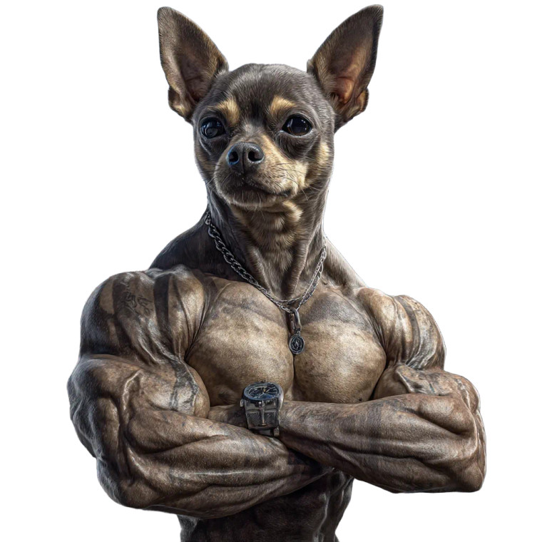 Muscular Chihuahua V2 Vinyl Car Decal Sticker – Waterproof & UV-Resistant 