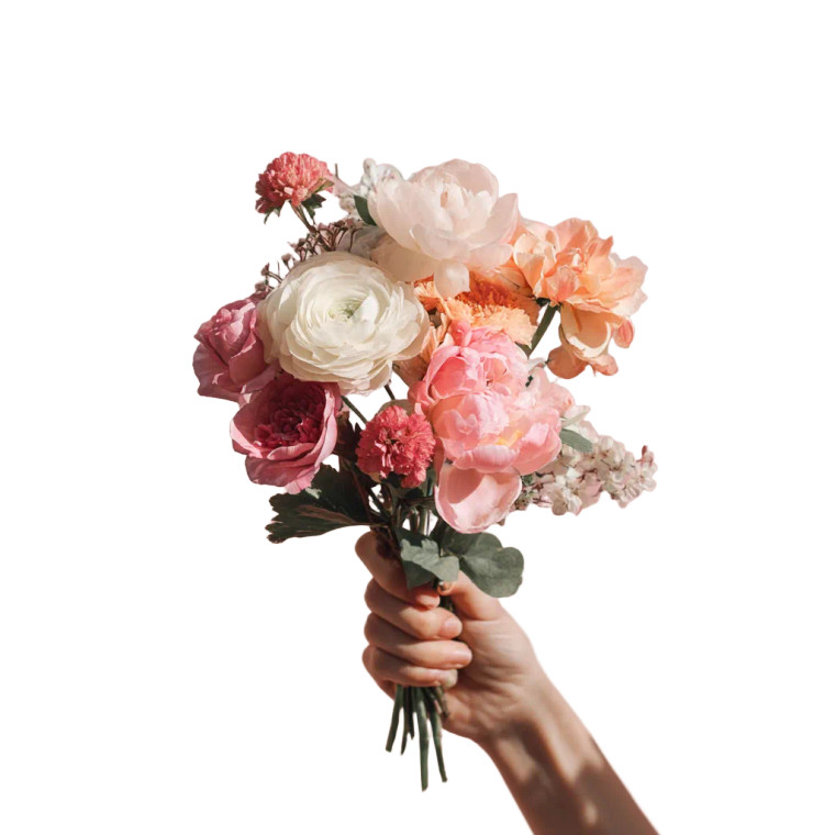 Floral Bouquet Hand Vinyl Car Decal Sticker – Waterproof & UV-Resistant 