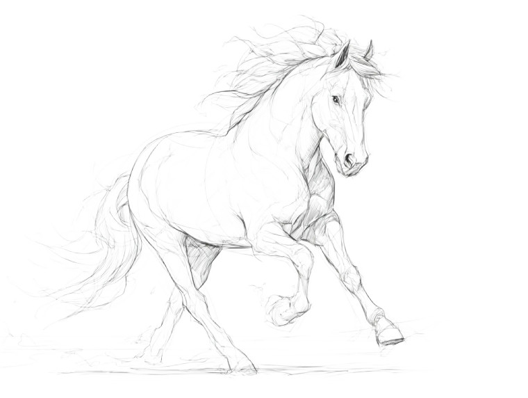 Line Art Horse Vinyl Car Decal Sticker – Waterproof & UV-Resistant 