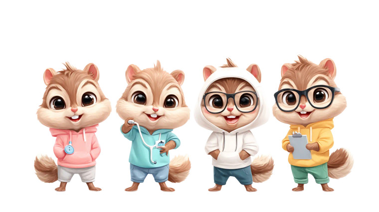 Cute Chipmunk Team Vinyl Car Decal Sticker – Waterproof & UV-Resistant 