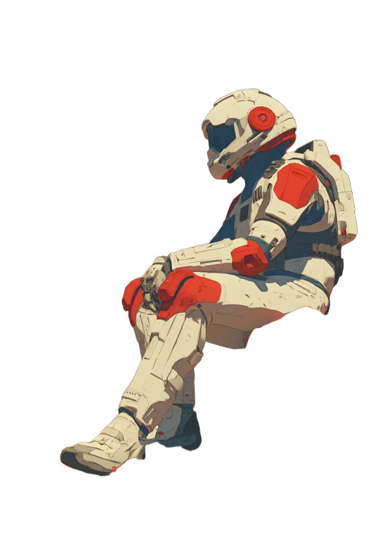 Contemplative Astronaut Vinyl Car Decal Sticker – Waterproof & UV-Resistant 