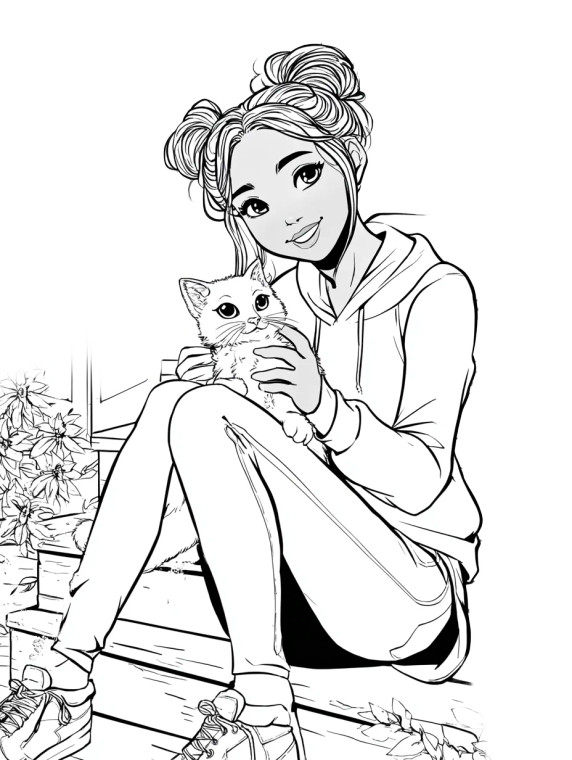 Girl With Kitten V6 Vinyl Car Decal Sticker – Waterproof & UV-Resistant  Girl With Kitten V6 Vinyl Car Decal Sticker – Waterproof & UV-Resistant