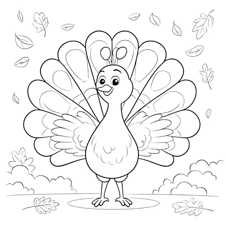 Cheerful Peacock Illustration Vinyl Car Decal Sticker – Waterproof & UV-Resistant 