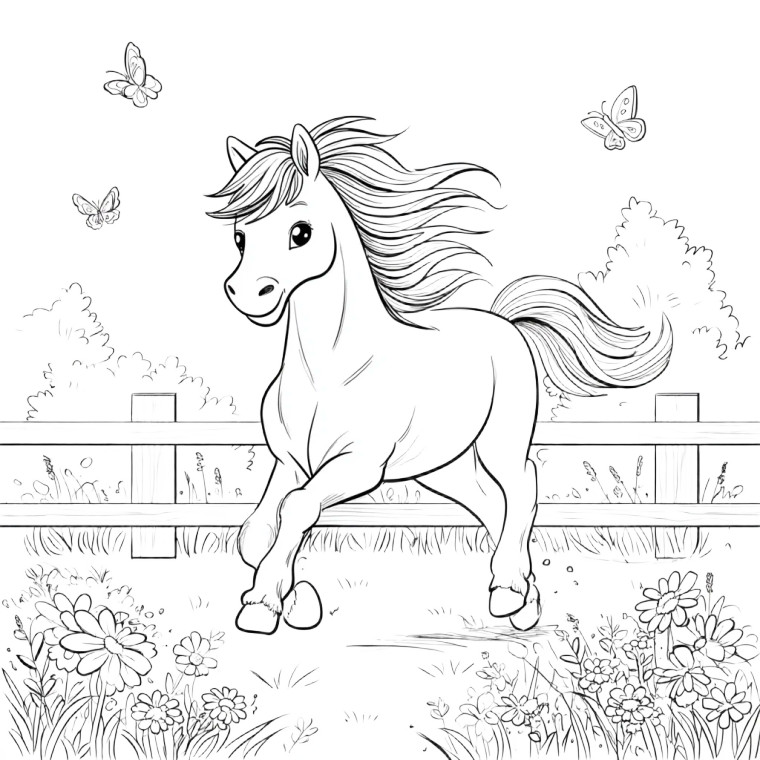 Cartoon Running Horse Vinyl Car Decal Sticker – Waterproof & UV-Resistant 