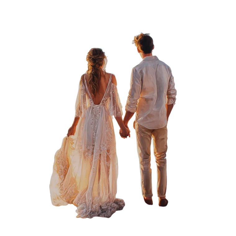 Romantic Cliffside Couple Vinyl Car Decal Sticker – Waterproof & UV-Resistant 