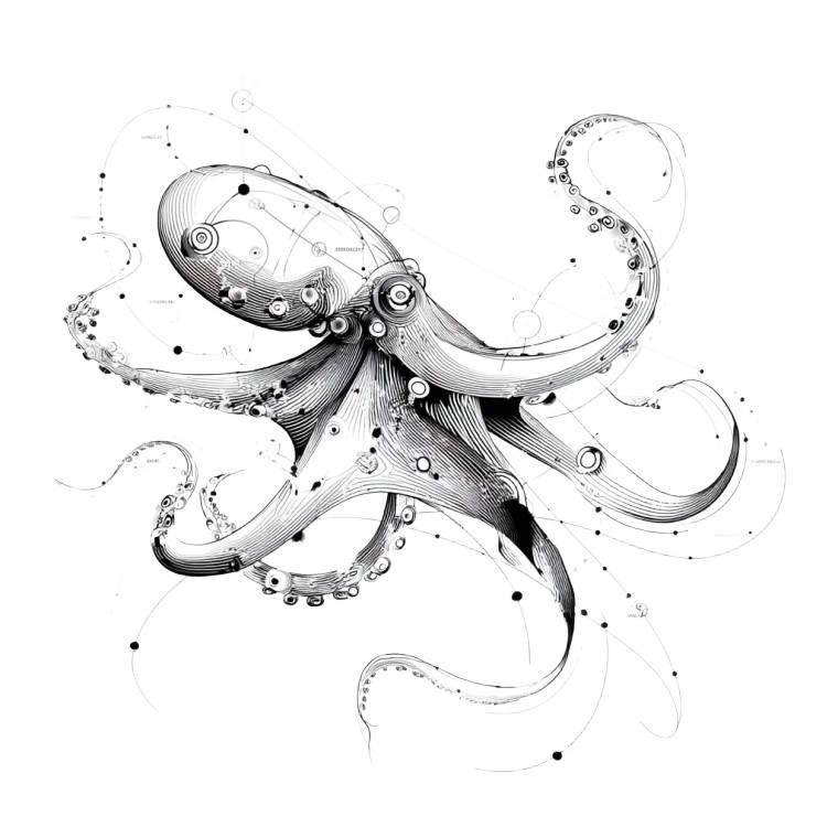 Abstract Octopus Vinyl Car Decal Sticker – Waterproof & UV-Resistant 