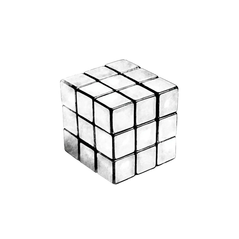 White Rubik'S Cube Vinyl Car Decal Sticker – Waterproof & UV-Resistant 