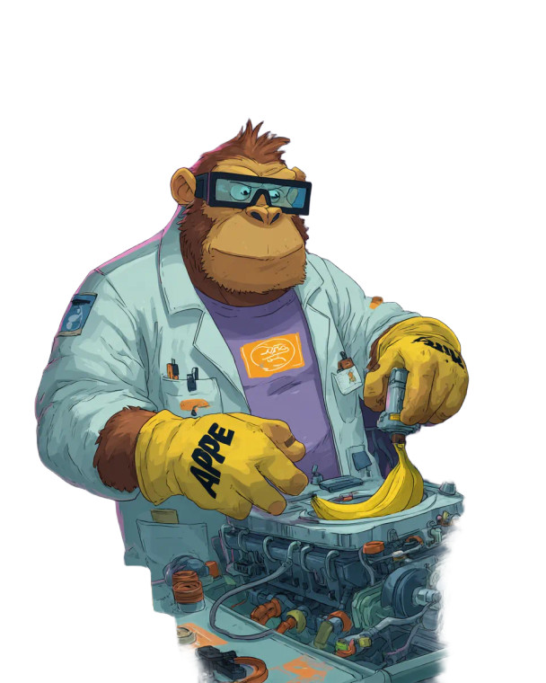 Ape Inventor Vinyl Car Decal Sticker – Waterproof & UV-Resistant 
