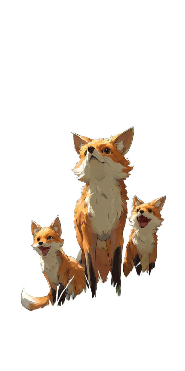 Playful Anime Foxes Vinyl Car Decal Sticker – Waterproof & UV-Resistant 