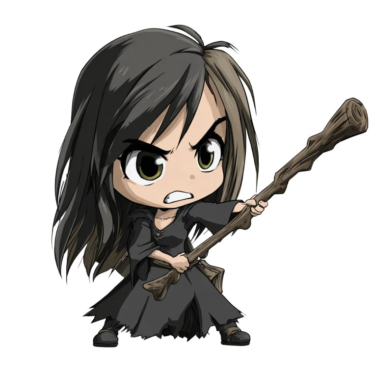 Angry Chibi Character Vinyl Car Decal Sticker – Waterproof & UV-Resistant 