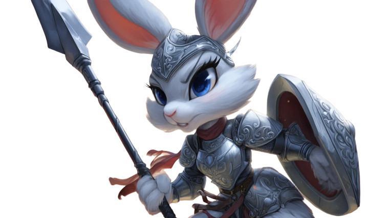 Rabbit Paladin Fursona Vinyl Car Decal Sticker – Waterproof & UV-Resistant 