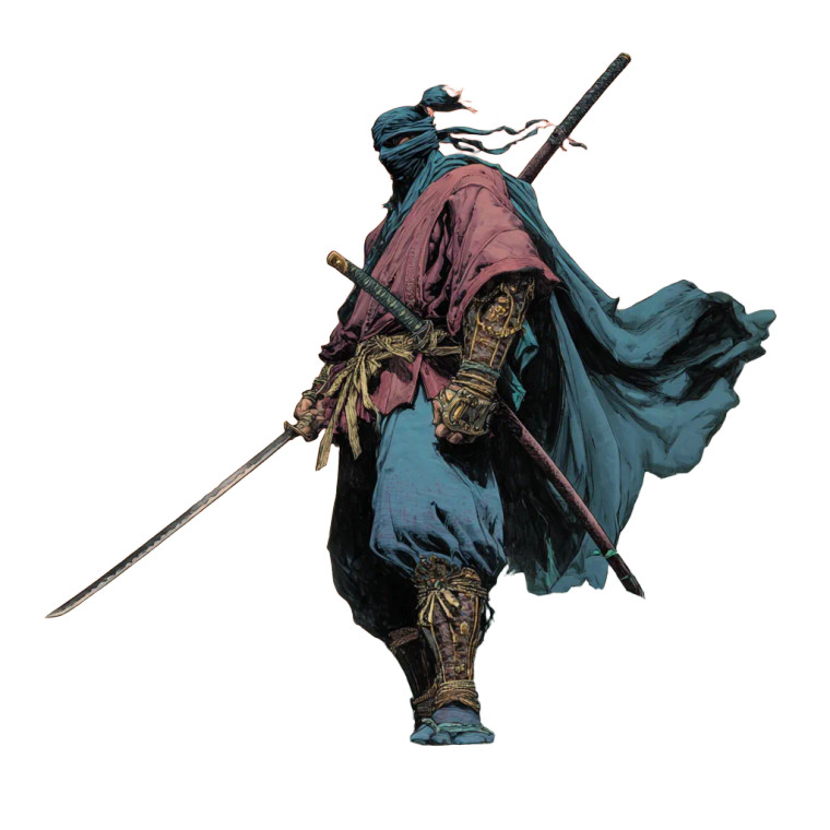 Feudal Warrior Monk Vinyl Car Decal Sticker – Waterproof & UV-Resistant 