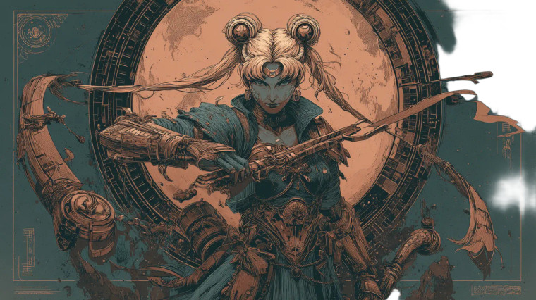 Steampunk Sailor Moon Vinyl Car Decal Sticker – Waterproof & UV-Resistant 