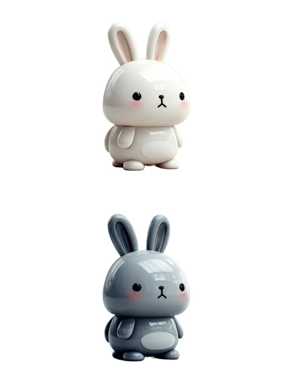 Cute Rabbit Toy V4 Vinyl Car Decal Sticker – Waterproof & UV-Resistant 