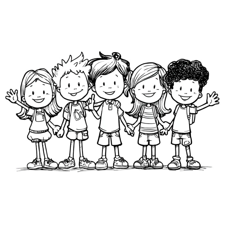 Happy Cartoon Children V2 Vinyl Car Decal Sticker – Waterproof & UV-Resistant 