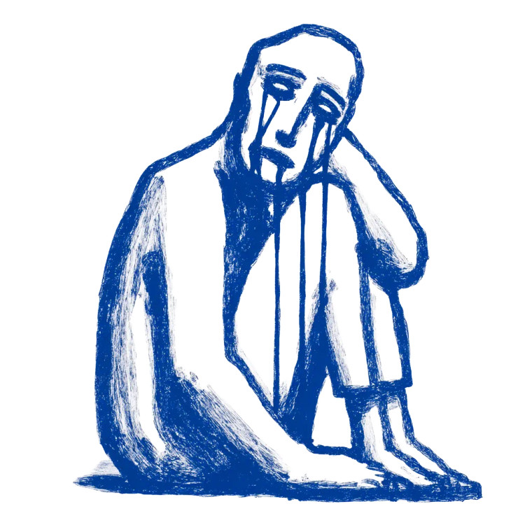 Minimalist Crying Figure Vinyl Car Decal Sticker – Waterproof & UV-Resistant 