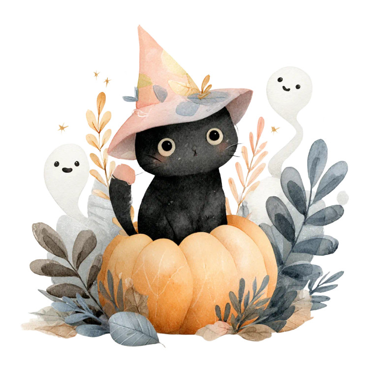 Whimsical Witch Kitten V2 Vinyl Car Decal Sticker – Waterproof & UV-Resistant 