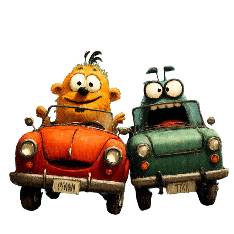 Happy Comic Characters Vinyl Car Decal Sticker – Waterproof & UV-Resistant 