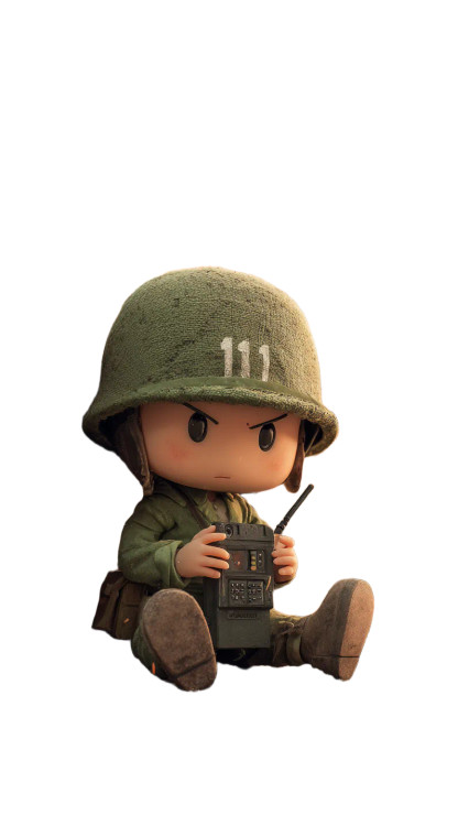 Chibi Soldier Vinyl Car Decal Sticker – Waterproof & UV-Resistant 