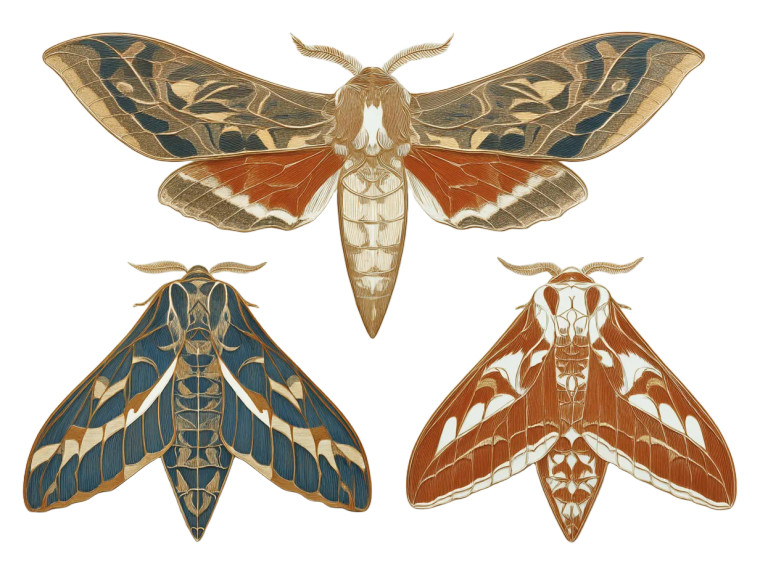 Three Moths Vinyl Car Decal Sticker – Waterproof & UV-Resistant 