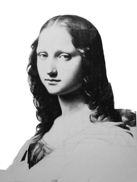 Mona Lisa Drawing V3 Vinyl Car Decal Sticker – Waterproof & UV-Resistant 