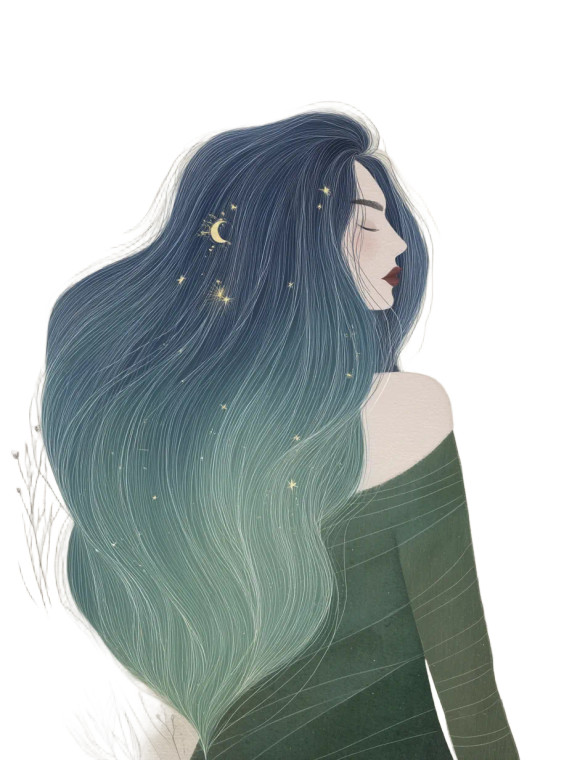 Dreamy Moon Woman Vinyl Car Decal Sticker – Waterproof & UV-Resistant 