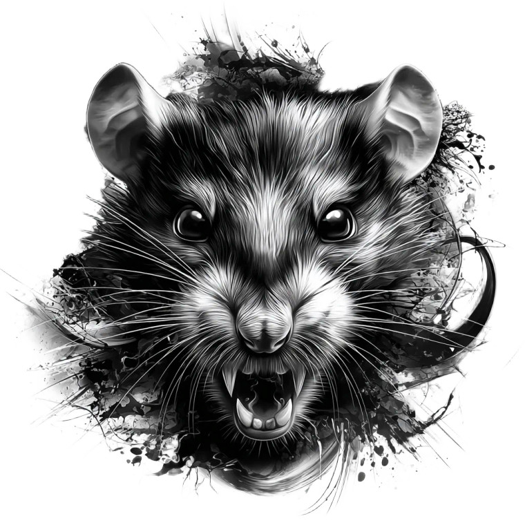 Ferocious Rat Head Vinyl Car Decal Sticker – Waterproof & UV-Resistant 