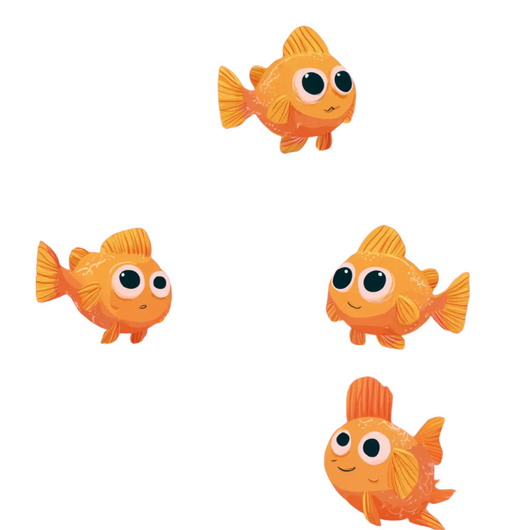 Cartoonish Tropical Fish Vinyl Car Decal Sticker – Waterproof & UV-Resistant 