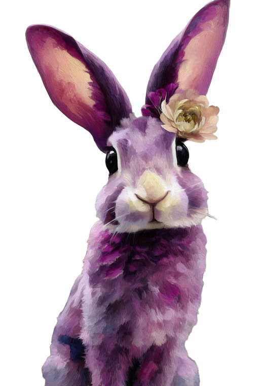 Purple Rabbit Portrait Vinyl Car Decal Sticker – Waterproof & UV-Resistant 