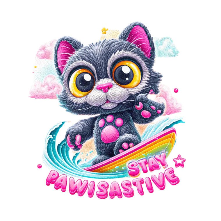Surfing Cosmic Cat Vinyl Car Decal Sticker – Waterproof & UV-Resistant 