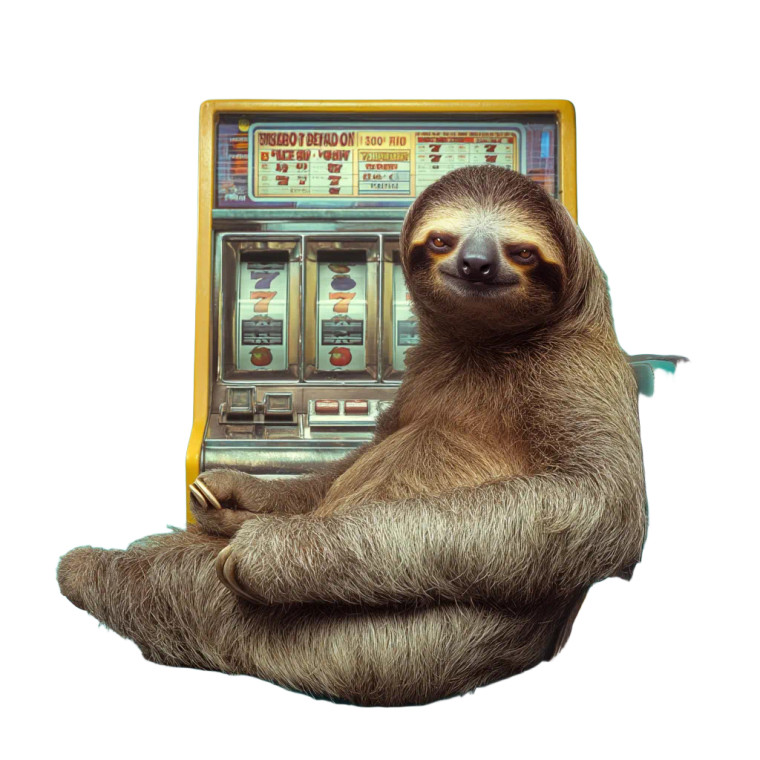 Gambling Sloth Vinyl Car Decal Sticker – Waterproof & UV-Resistant 