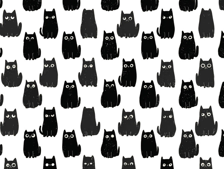 Cartoon Cat Silhouettes Vinyl Car Decal Sticker – Waterproof & UV-Resistant 