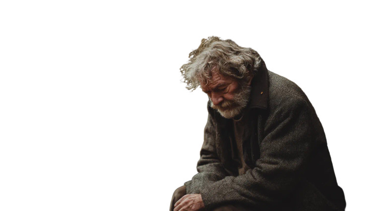 Lonely Elderly Man V3 Vinyl Car Decal Sticker – Waterproof & UV-Resistant 