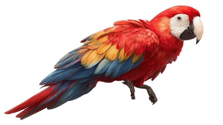 Scarlet Macaw Parrot Vinyl Car Decal Sticker – Waterproof & UV-Resistant 