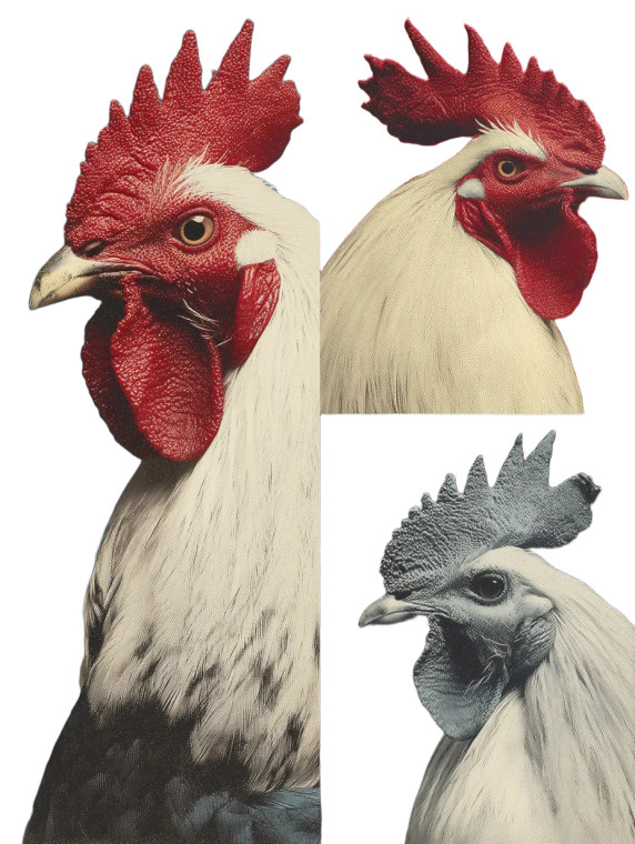 Warhol Rooster Portraits Vinyl Car Decal Sticker – Waterproof & UV-Resistant 