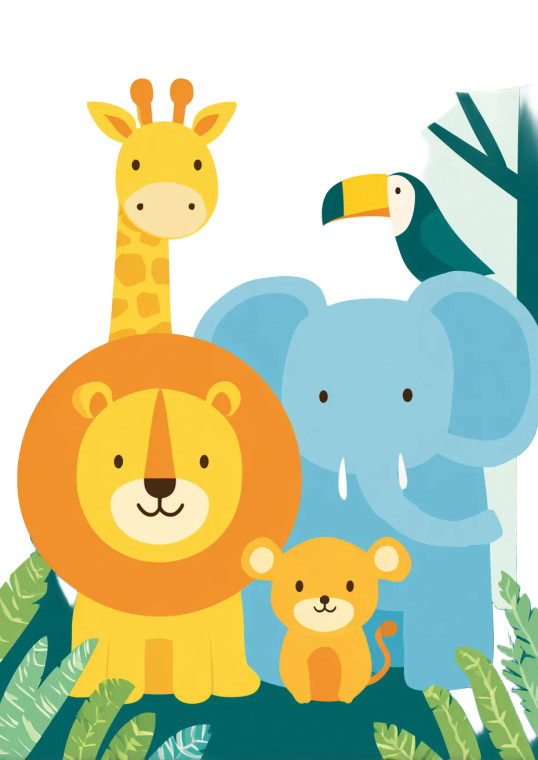 Jungle Friends Play V2 Vinyl Car Decal Sticker – Waterproof & UV-Resistant 