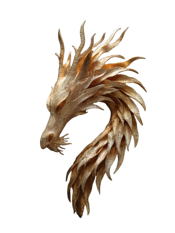 Gold Dragon Brooch Vinyl Car Decal Sticker – Waterproof & UV-Resistant 